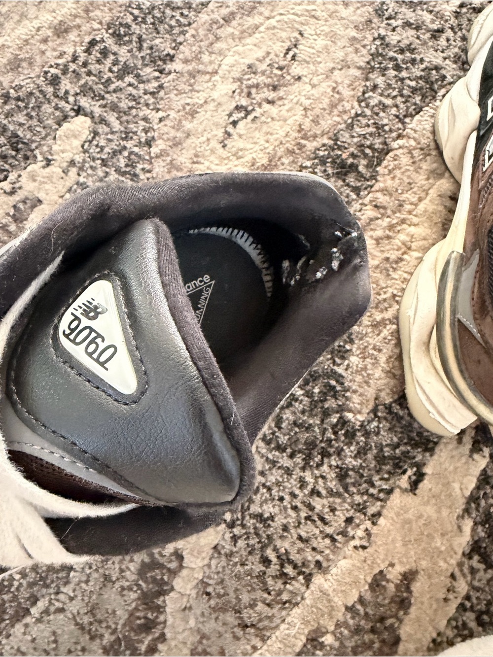 New Balance Black Brown White Athletic Sneakers - Picture 8 of 11